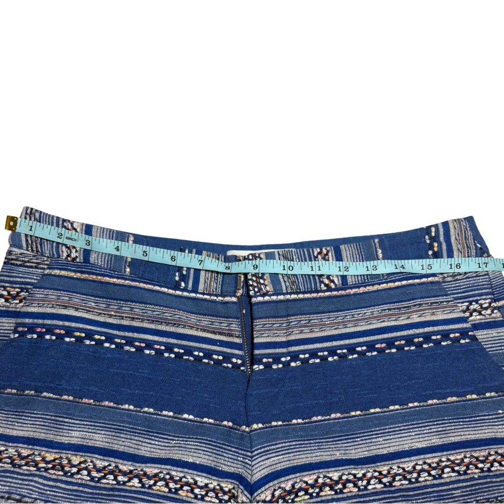 Joie Shelley Boho Woven Shorts Blue Stripe Embroidered Size 8 - Picture 6 of 13